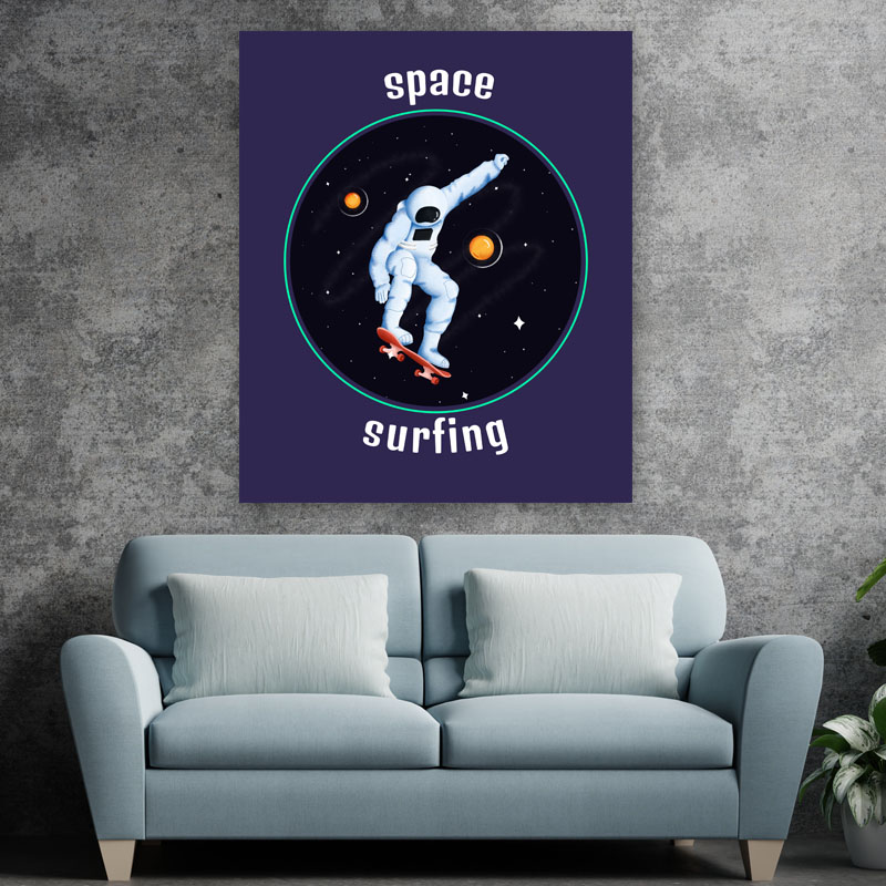 Πίνακας σε καμβά Space Surfing
